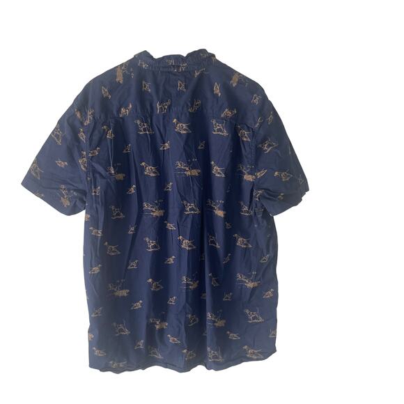 Ruff Hewn Men's Size XXL Hunting Dog Blue Short Sleeve Button Up Shirt - Picture 6 of 9